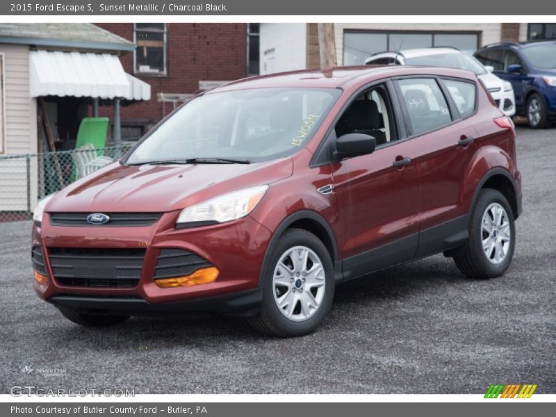 Sunset Metallic / Charcoal Black 2015 Ford Escape S