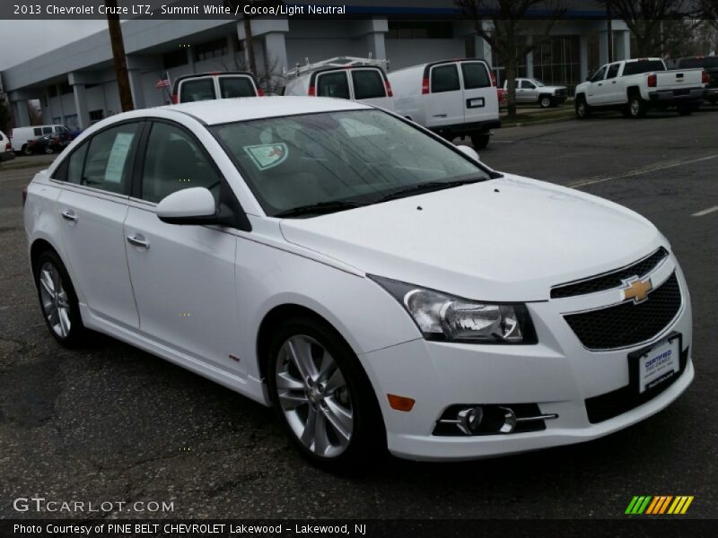 Summit White / Cocoa/Light Neutral 2013 Chevrolet Cruze LTZ