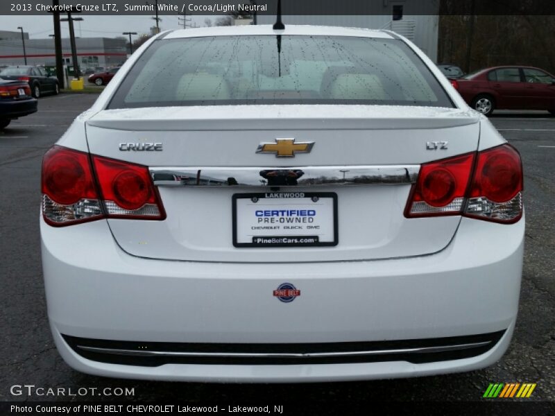 Summit White / Cocoa/Light Neutral 2013 Chevrolet Cruze LTZ