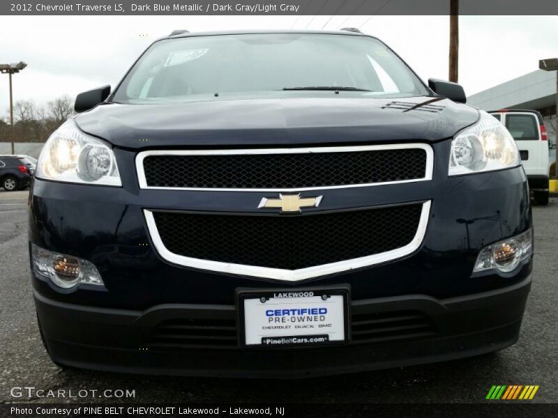 Dark Blue Metallic / Dark Gray/Light Gray 2012 Chevrolet Traverse LS