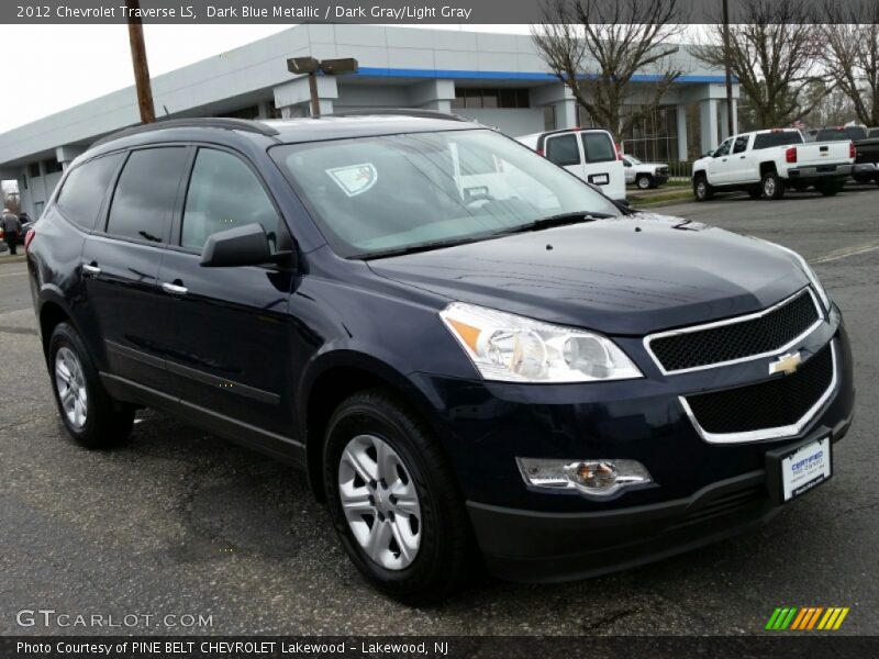 Dark Blue Metallic / Dark Gray/Light Gray 2012 Chevrolet Traverse LS