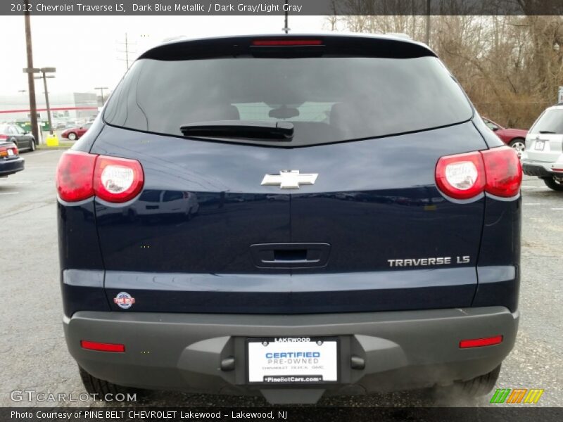 Dark Blue Metallic / Dark Gray/Light Gray 2012 Chevrolet Traverse LS