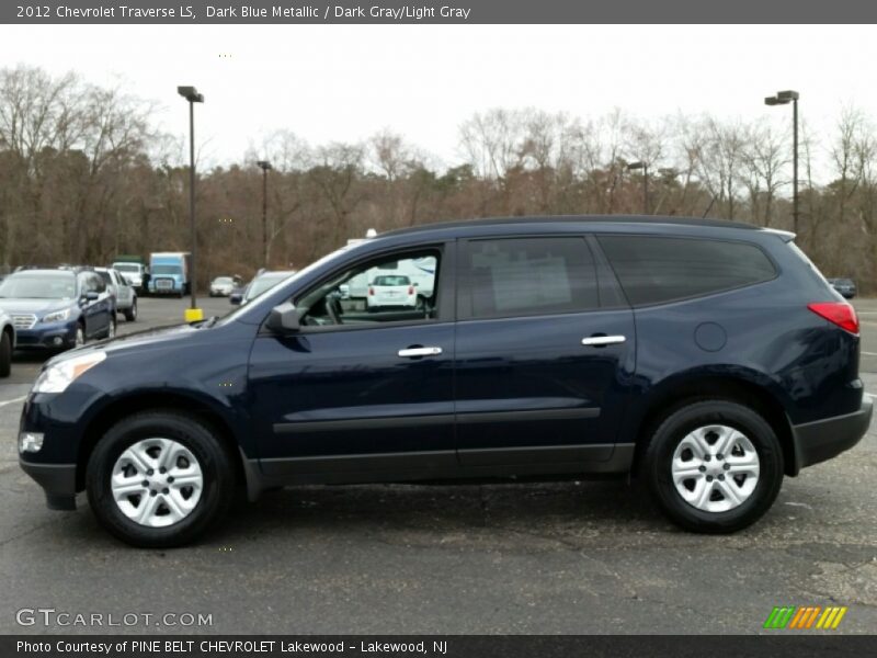 Dark Blue Metallic / Dark Gray/Light Gray 2012 Chevrolet Traverse LS