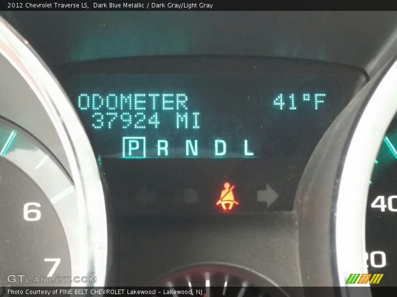 Dark Blue Metallic / Dark Gray/Light Gray 2012 Chevrolet Traverse LS