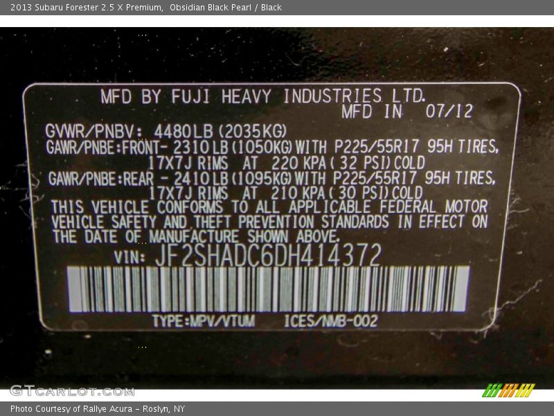 Obsidian Black Pearl / Black 2013 Subaru Forester 2.5 X Premium