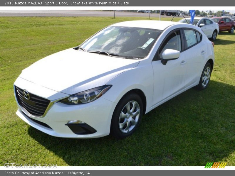 Snowflake White Pearl Mica / Black 2015 Mazda MAZDA3 i Sport 5 Door