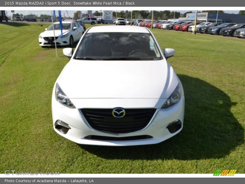 Snowflake White Pearl Mica / Black 2015 Mazda MAZDA3 i Sport 5 Door