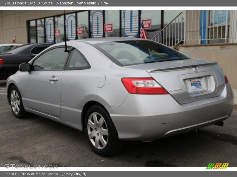 Alabaster Silver Metallic / Gray 2008 Honda Civic LX Coupe