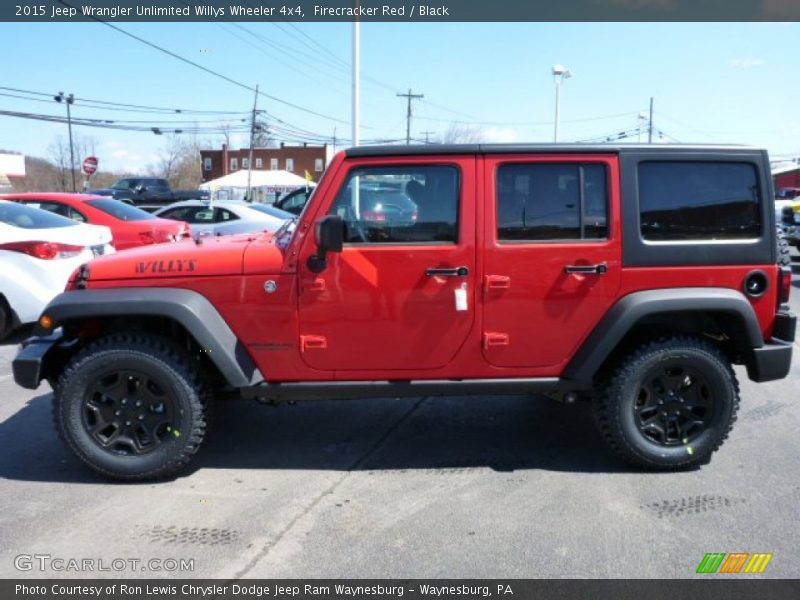 Firecracker Red / Black 2015 Jeep Wrangler Unlimited Willys Wheeler 4x4