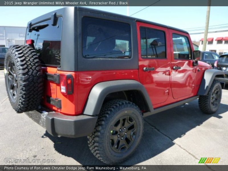 Firecracker Red / Black 2015 Jeep Wrangler Unlimited Willys Wheeler 4x4