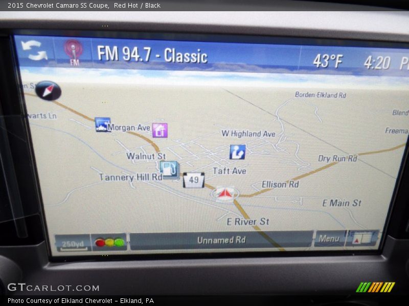 Navigation of 2015 Camaro SS Coupe