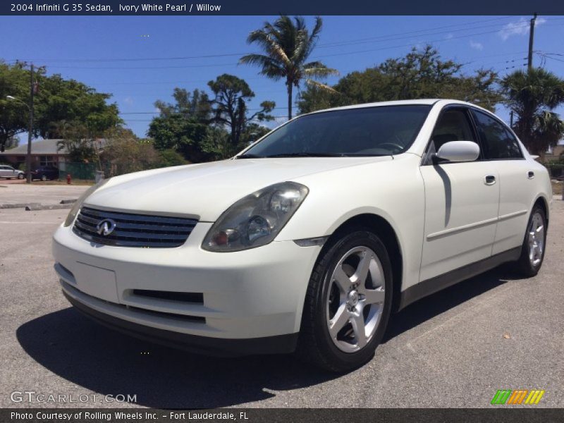 Ivory White Pearl / Willow 2004 Infiniti G 35 Sedan