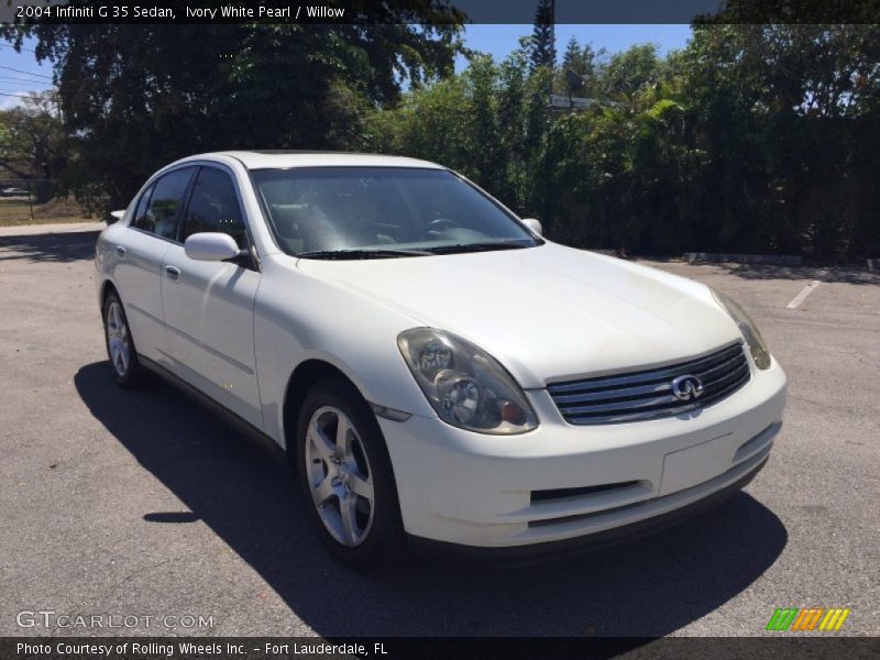 Ivory White Pearl / Willow 2004 Infiniti G 35 Sedan