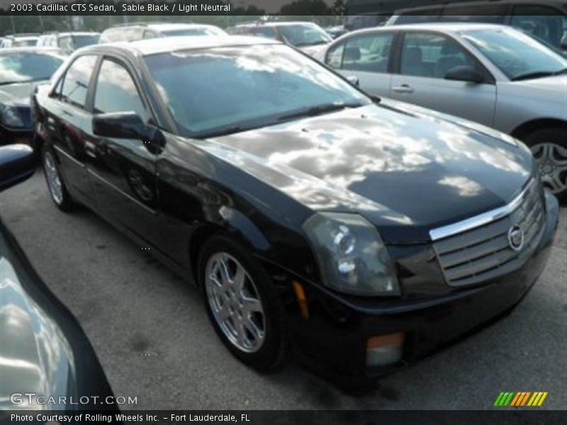 Sable Black / Light Neutral 2003 Cadillac CTS Sedan