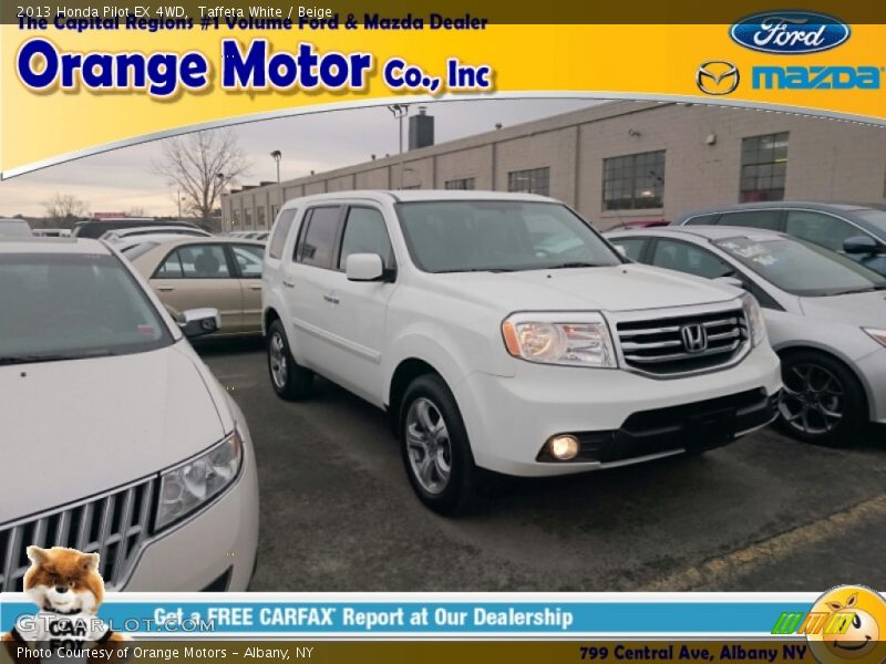 Taffeta White / Beige 2013 Honda Pilot EX 4WD