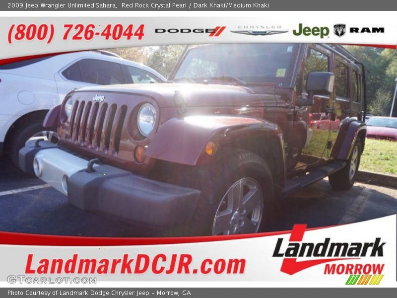 Red Rock Crystal Pearl / Dark Khaki/Medium Khaki 2009 Jeep Wrangler Unlimited Sahara