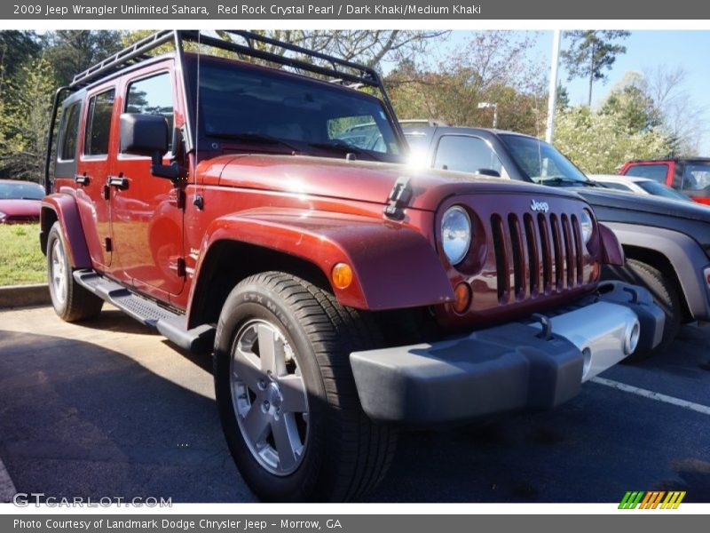 Red Rock Crystal Pearl / Dark Khaki/Medium Khaki 2009 Jeep Wrangler Unlimited Sahara