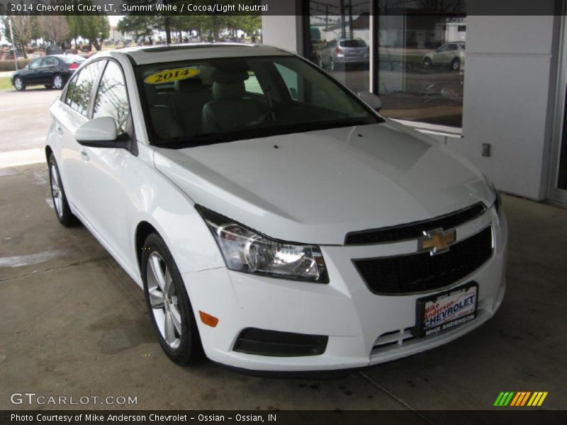 Summit White / Cocoa/Light Neutral 2014 Chevrolet Cruze LT
