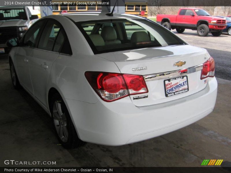Summit White / Cocoa/Light Neutral 2014 Chevrolet Cruze LT