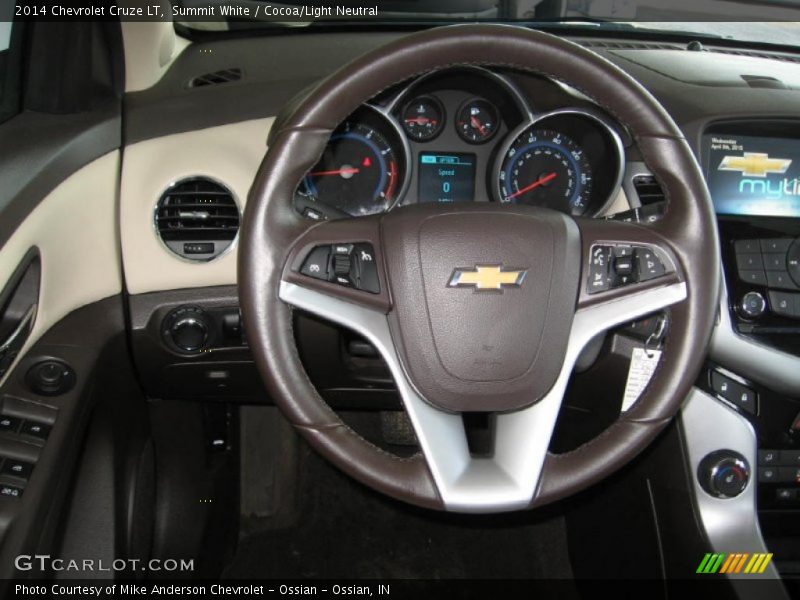 Summit White / Cocoa/Light Neutral 2014 Chevrolet Cruze LT