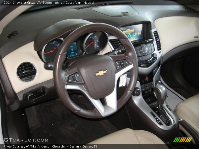 Summit White / Cocoa/Light Neutral 2014 Chevrolet Cruze LT