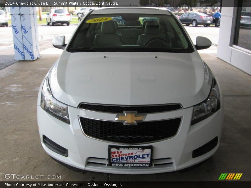 Summit White / Cocoa/Light Neutral 2014 Chevrolet Cruze LT
