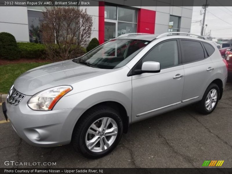 Brilliant Silver / Black 2012 Nissan Rogue SV AWD