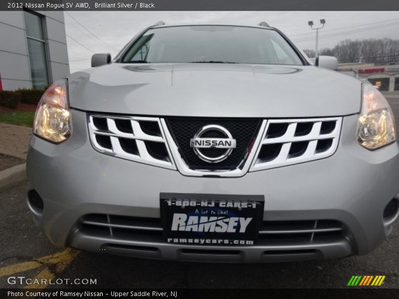 Brilliant Silver / Black 2012 Nissan Rogue SV AWD