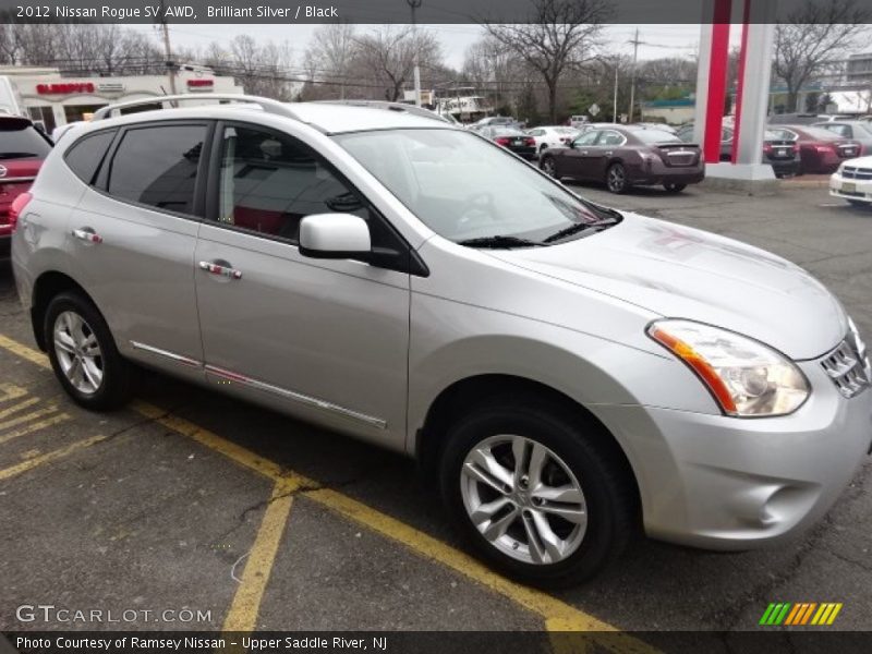Brilliant Silver / Black 2012 Nissan Rogue SV AWD