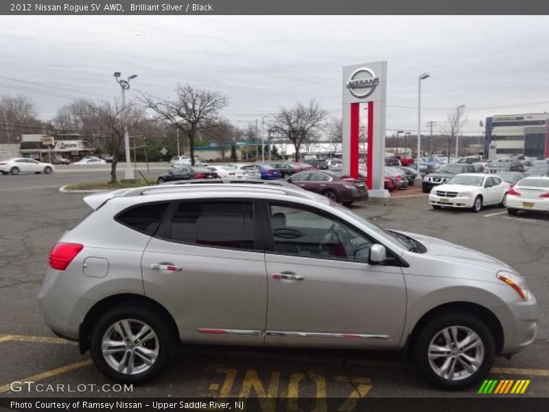 Brilliant Silver / Black 2012 Nissan Rogue SV AWD