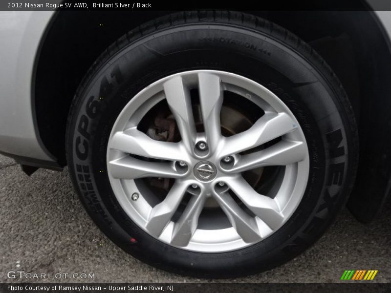 Brilliant Silver / Black 2012 Nissan Rogue SV AWD