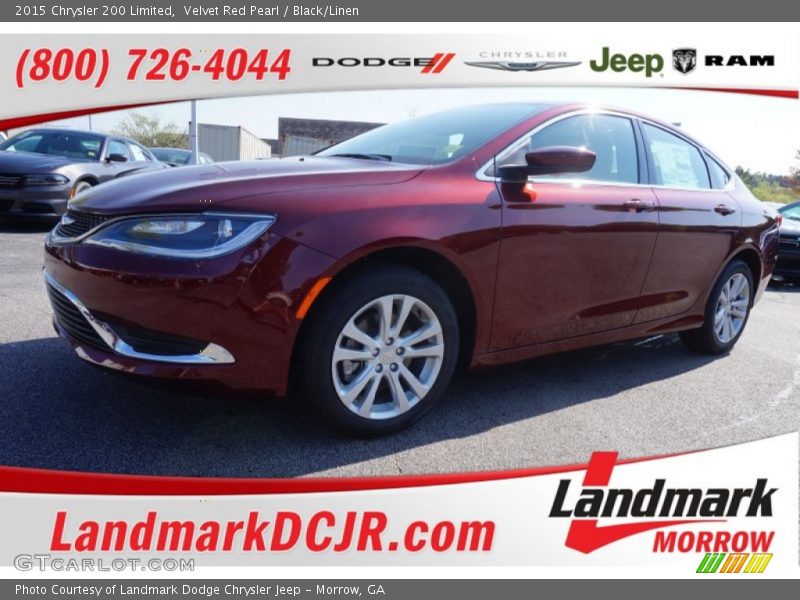 Velvet Red Pearl / Black/Linen 2015 Chrysler 200 Limited