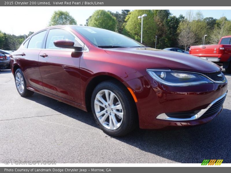 Velvet Red Pearl / Black/Linen 2015 Chrysler 200 Limited