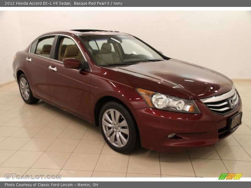 Basque Red Pearl II / Ivory 2012 Honda Accord EX-L V6 Sedan