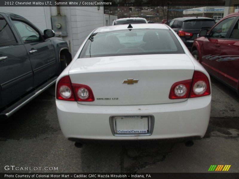 Summit White / Cocoa/Cashmere 2012 Chevrolet Malibu LTZ