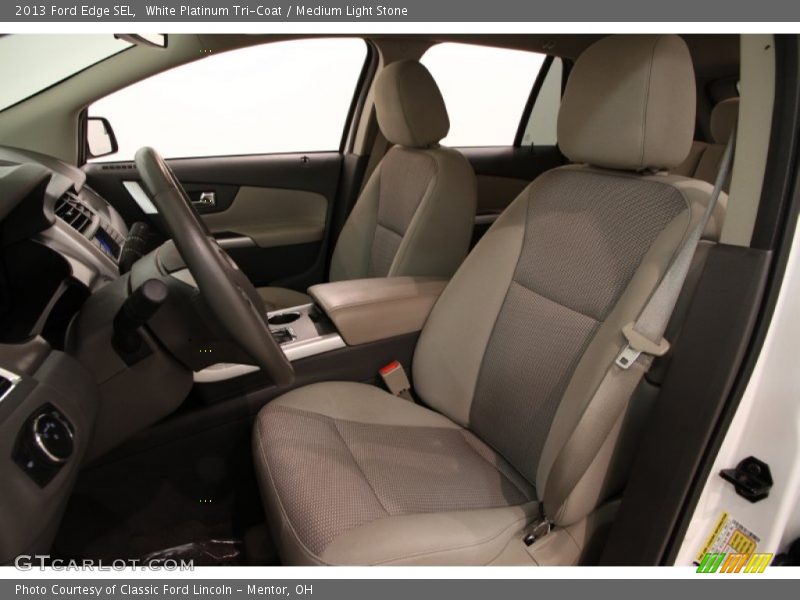 White Platinum Tri-Coat / Medium Light Stone 2013 Ford Edge SEL