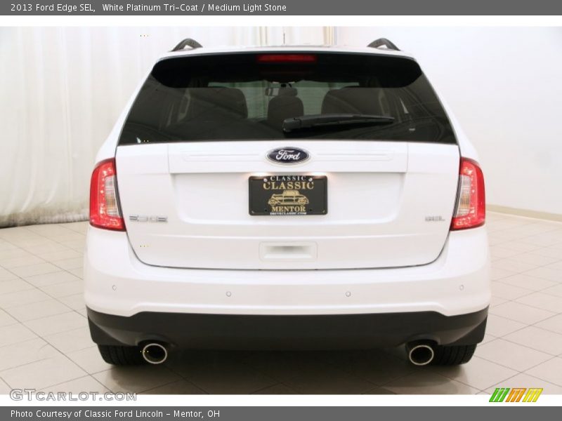 White Platinum Tri-Coat / Medium Light Stone 2013 Ford Edge SEL