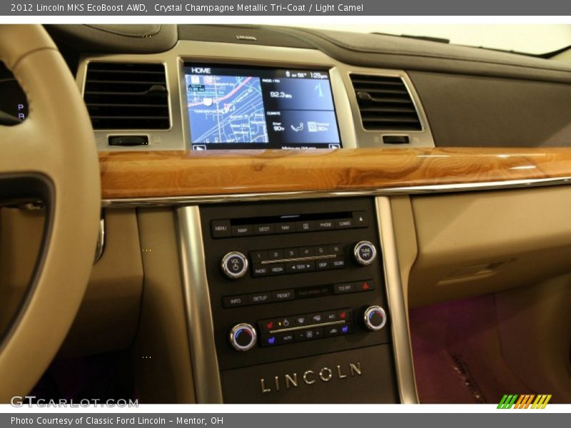 Crystal Champagne Metallic Tri-Coat / Light Camel 2012 Lincoln MKS EcoBoost AWD