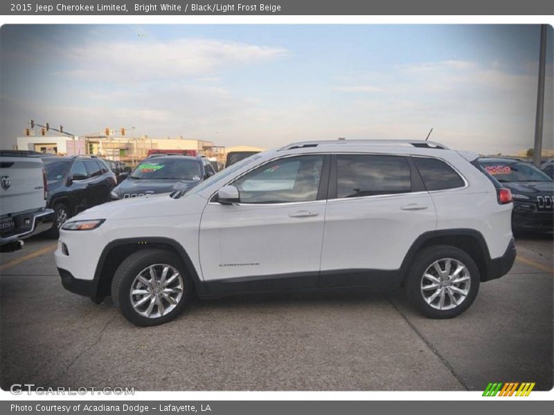 Bright White / Black/Light Frost Beige 2015 Jeep Cherokee Limited
