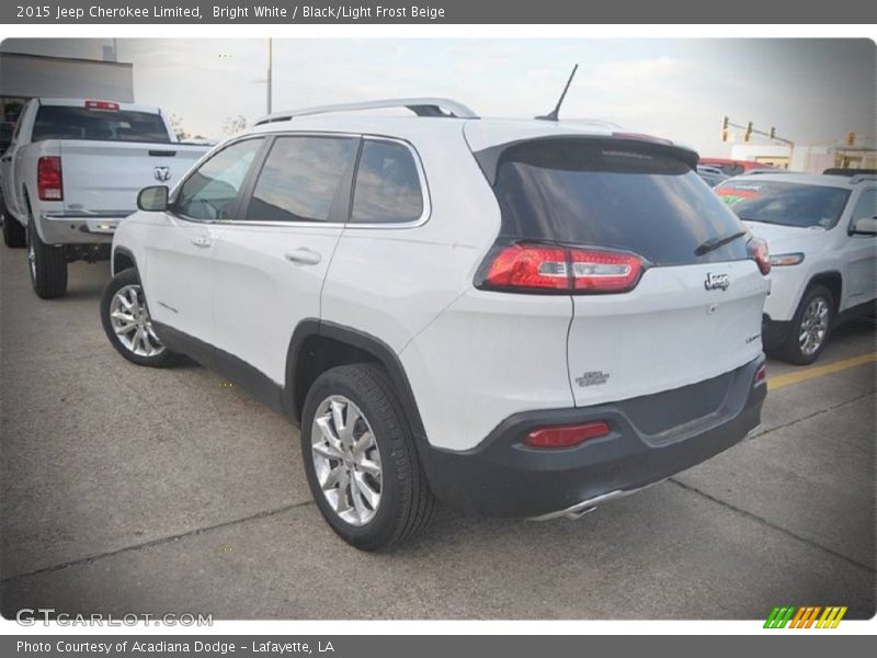 Bright White / Black/Light Frost Beige 2015 Jeep Cherokee Limited