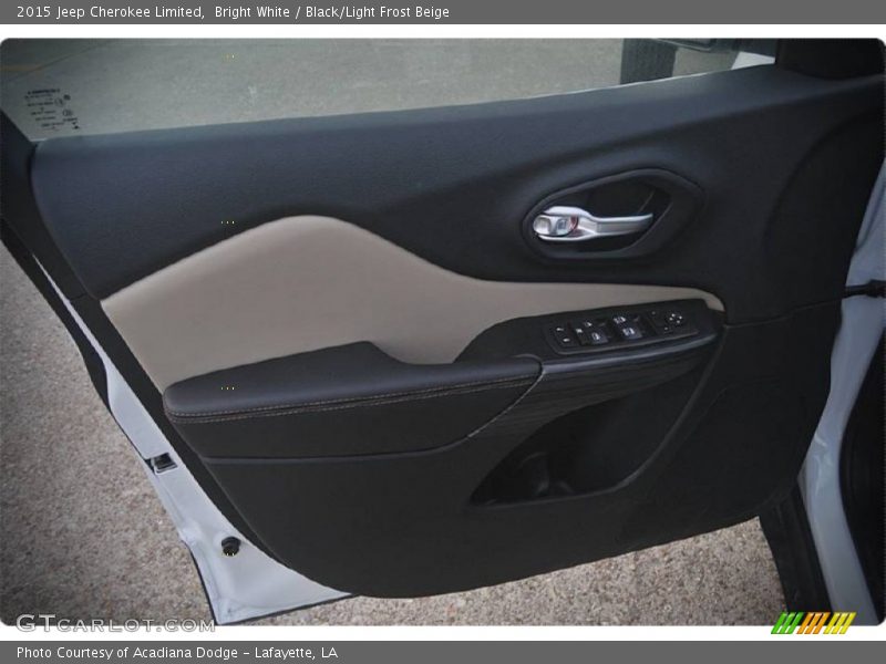 Bright White / Black/Light Frost Beige 2015 Jeep Cherokee Limited