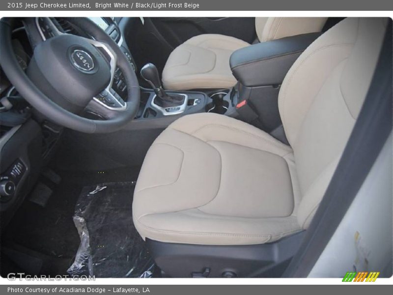 Bright White / Black/Light Frost Beige 2015 Jeep Cherokee Limited