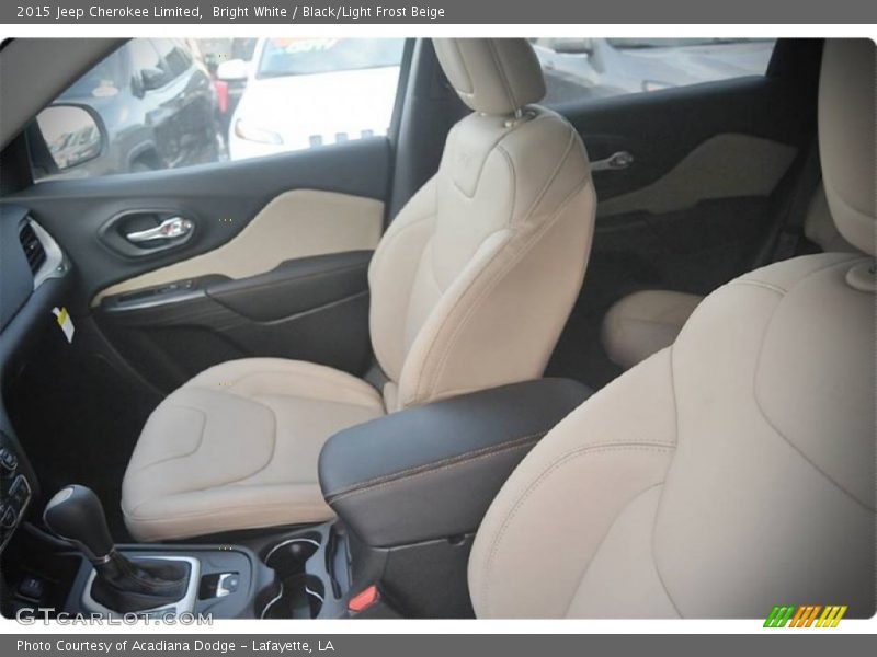 Bright White / Black/Light Frost Beige 2015 Jeep Cherokee Limited