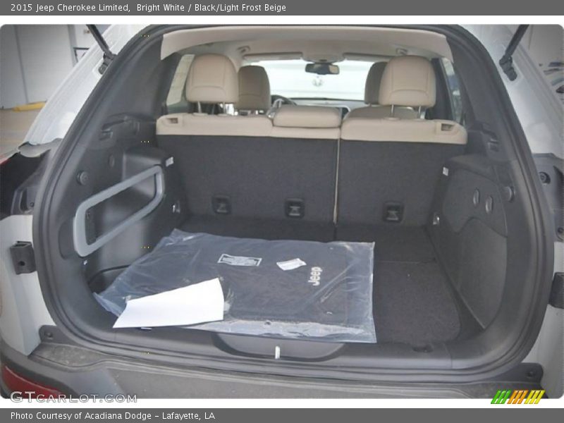 Bright White / Black/Light Frost Beige 2015 Jeep Cherokee Limited