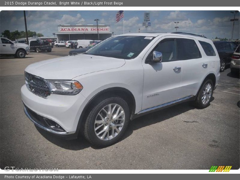 Bright White / Black/Light Frost Beige 2015 Dodge Durango Citadel