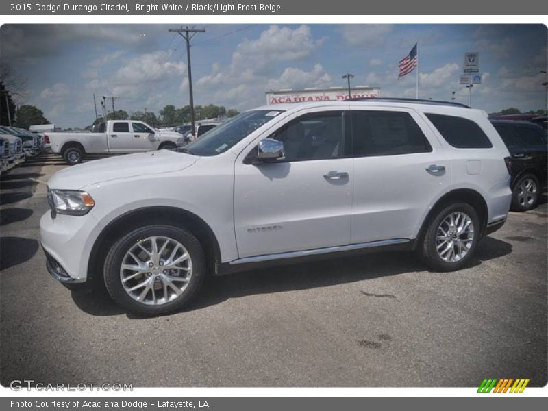 Bright White / Black/Light Frost Beige 2015 Dodge Durango Citadel