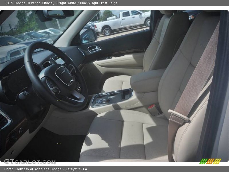 Bright White / Black/Light Frost Beige 2015 Dodge Durango Citadel
