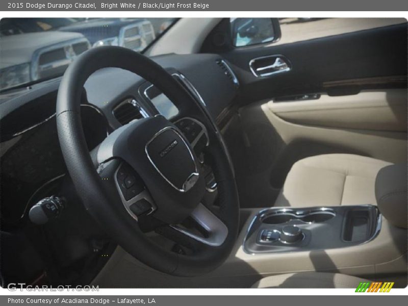 Bright White / Black/Light Frost Beige 2015 Dodge Durango Citadel