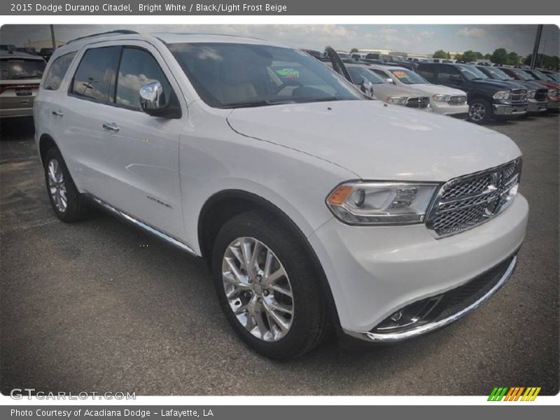 Bright White / Black/Light Frost Beige 2015 Dodge Durango Citadel
