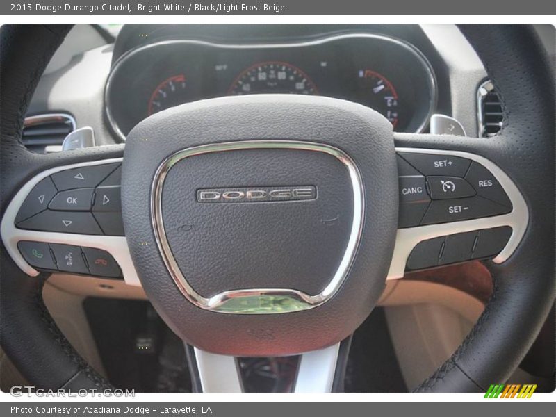 Bright White / Black/Light Frost Beige 2015 Dodge Durango Citadel